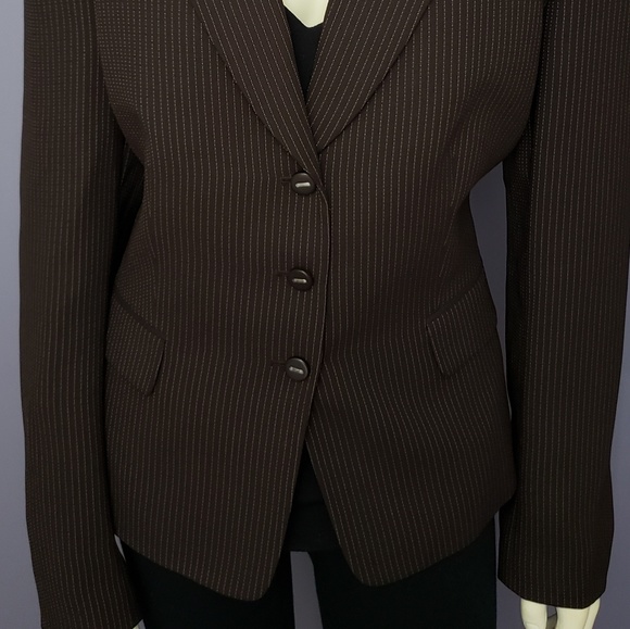 Tahari Blazer Pinstripe Pinstripe 3 Button - Picture 2 of 7